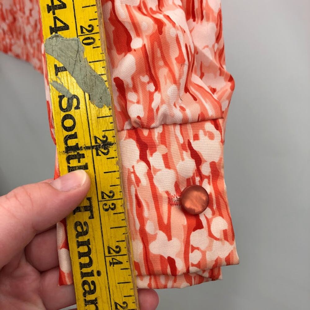 Pykettes Vintage Blouse Red Buttonup Large Long S… - image 7